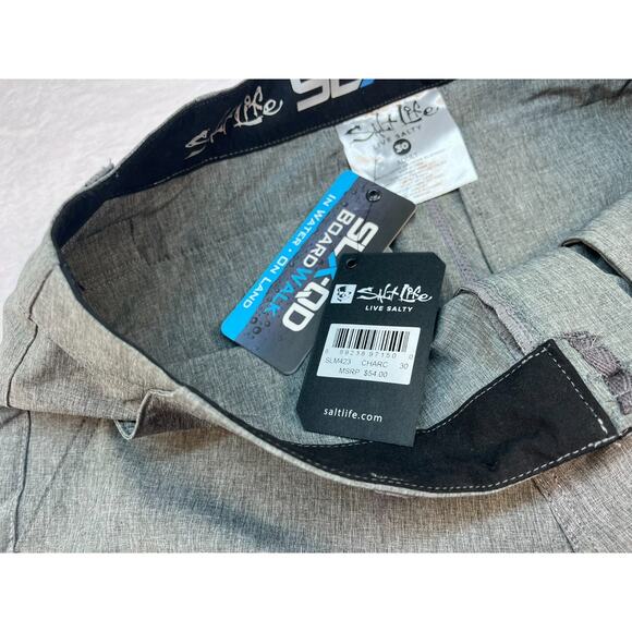 Salt Life SLX-QD Vaper Stretch Men's Shorts Size 30 Color Gray (0101) - Picture 5 of 5